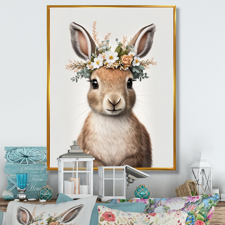 Bunny with floral store crown